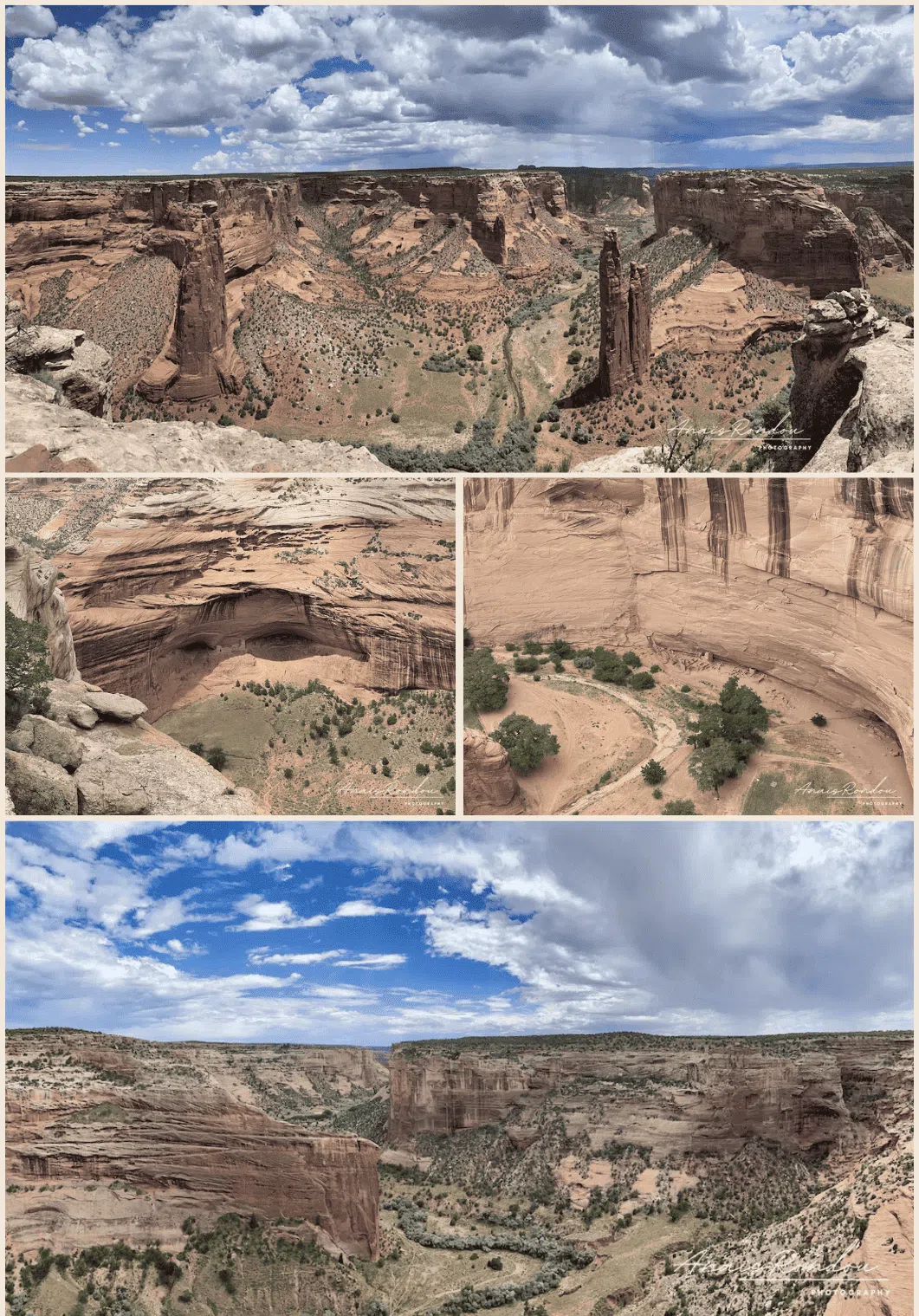 Canyon de Chelly Vues du Canyon de Chelly et ses maisons taillées dans la roche