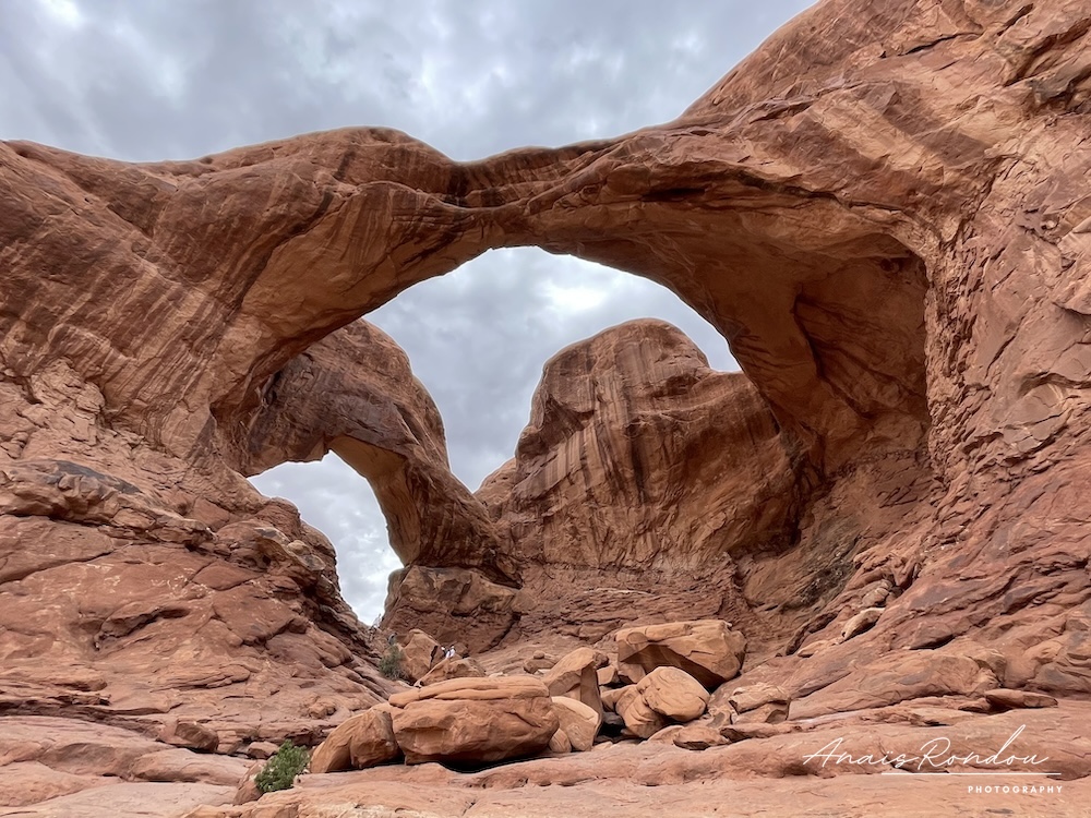 double arch Arches doubles de roches oranges au parc national des Arches