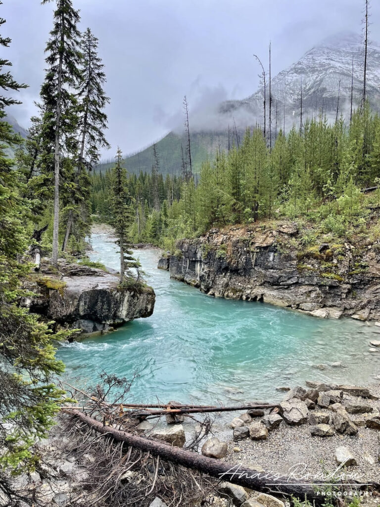Eau de couleur émeraude au bout du Canyon Marble à Kootenay